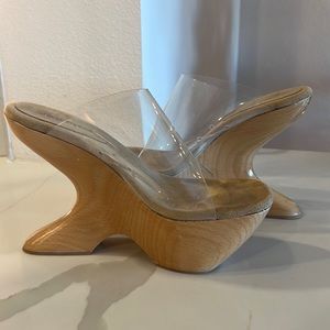 Jeffrey Campbell Giah Platform Wedge in Clear